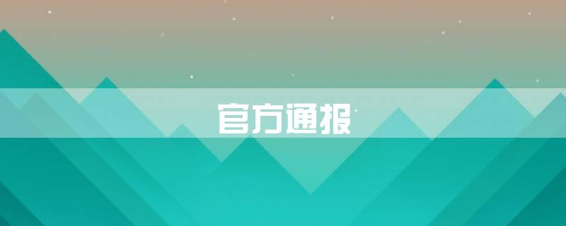官方通报\